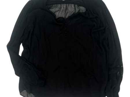 Blouse Ls By Simply Vera In Black, Size:L Sale