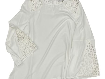 Blouse Ls By Kasper In White, Size:1X Supply