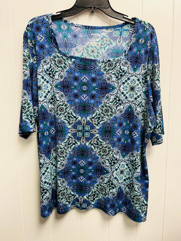 Top Short Sleeve By East 5th In Blue & Green, Size: Xl Hot on Sale