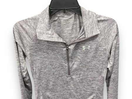 Athletic Top Long Sleeve Collar By Under Armour In Grey, Size: Xs Online