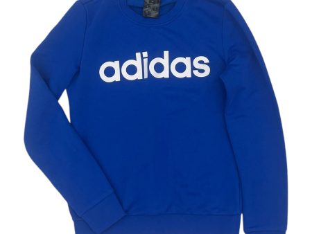 Athletic Top Ls Crewneck By Adidas In Blue, Size:Xs Online Sale