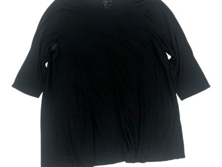 Top 3 4 Sleeve By Andrea Jovine In Black, Size:3X Cheap