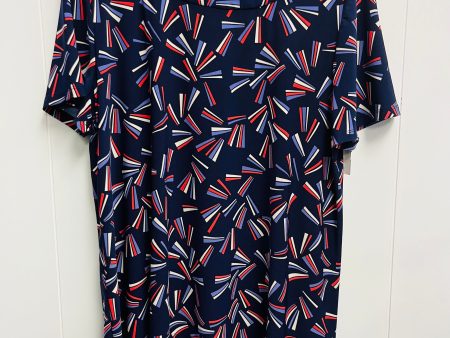 Top Short Sleeve By Anne Klein In Blue & Red & White, Size: Xl Online Hot Sale