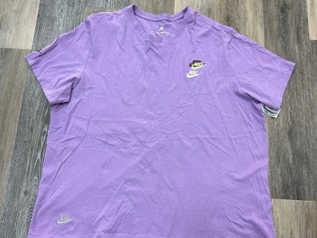 Athletic Top Short Sleeve By Nike In Purple, Size: Xxl Fashion