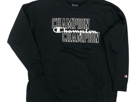 Athletic Top Ls Crewneck By Champion In Black, Size:L For Sale