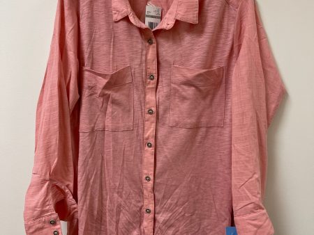 Blouse Long Sleeve By Vintage America In Pink, Size: 1x Sale