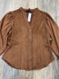 Blouse Long Sleeve By White House Black Market In Brown, Size: L For Cheap