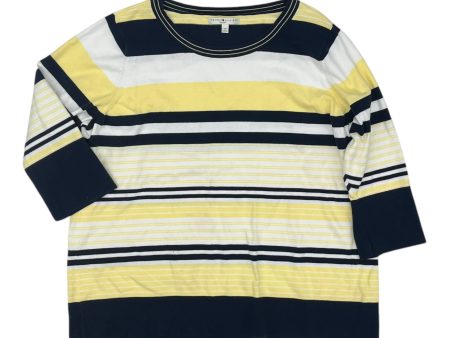 Top 3 4 Sleeve By Tommy Hilfiger In Blue & Yellow, Size:2X For Cheap