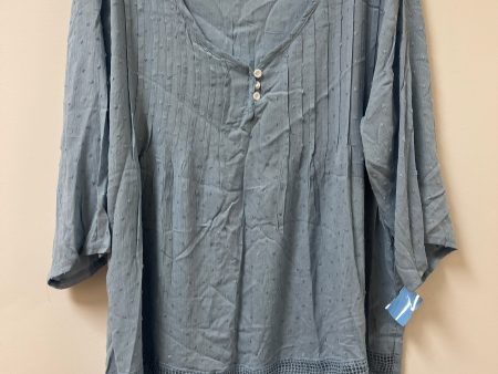 Top Long Sleeve By Clothes Mentor In Blue, Size: 3x Discount