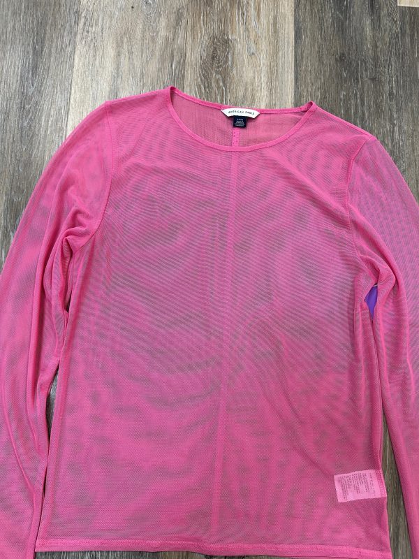 Top Long Sleeve By American Eagle In Pink, Size: L Online now