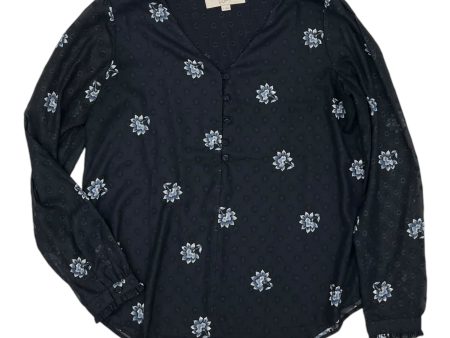 Blouse Ls By Loft In Navy, Size:S Online Sale