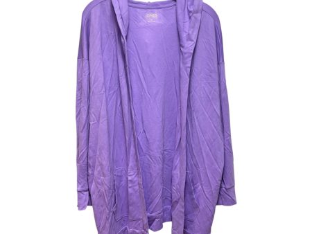 Hooded Cardigan By Jones New York In Purple, Size: Xl Hot on Sale