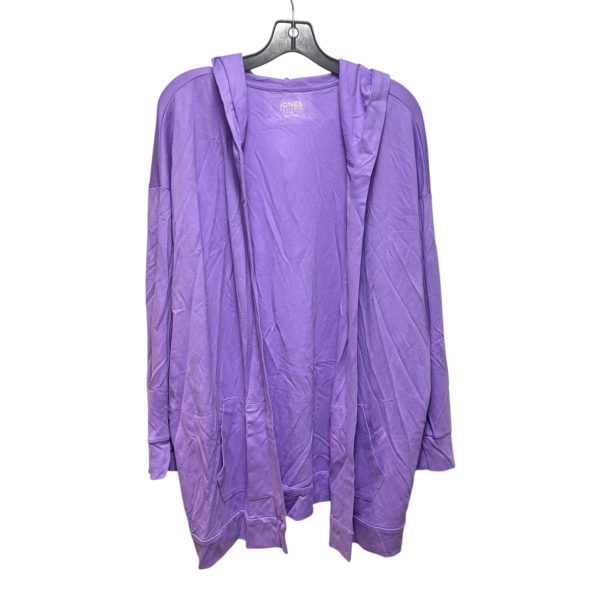 Hooded Cardigan By Jones New York In Purple, Size: Xl Hot on Sale