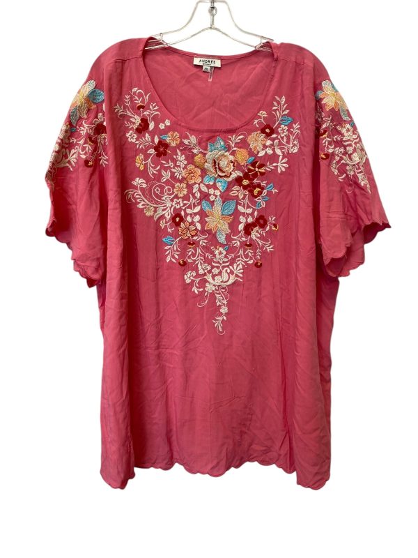 Top Short Sleeve By Andree By Unit In Pink, Size: 3x Online