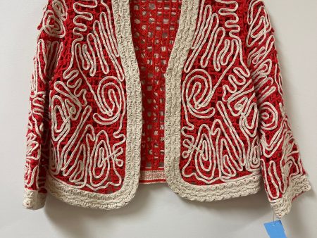 Cardigan By Chicos In Orange & White, Size: S Cheap