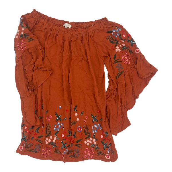 Blouse 3 4 Sleeve By Umgee In Orange, Size:1X Online Sale