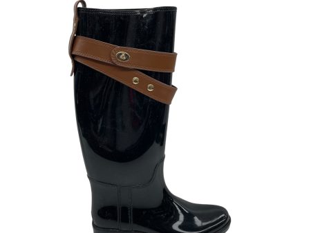 Boots Designer By Coach In Black & Brown, Size:7 Online