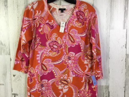 Top Long Sleeve By Talbots In Orange & Pink, Size: M Discount