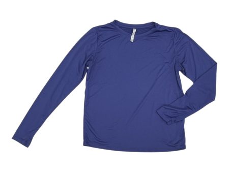 Athletic Top Ls Crewneck By Fabletics In Blue, Size:S on Sale