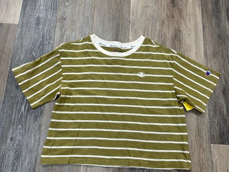 Athletic Top Short Sleeve By Champion In Striped Pattern, Size: M Hot on Sale