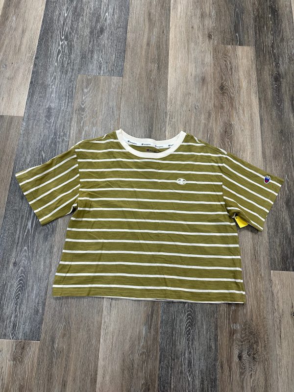 Athletic Top Short Sleeve By Champion In Striped Pattern, Size: M Hot on Sale