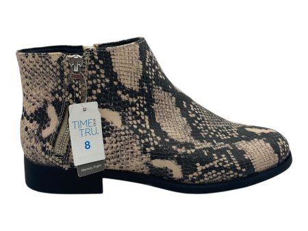 Boots Ankle Heels By Time And Tru In Snakeskin Print, Size:8 Supply