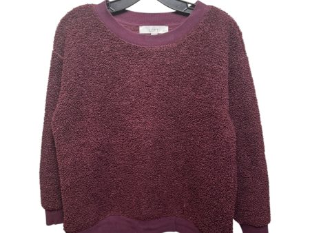 Sherpa Top Long Sleeve By Loft In Maroon, Size: S Sale