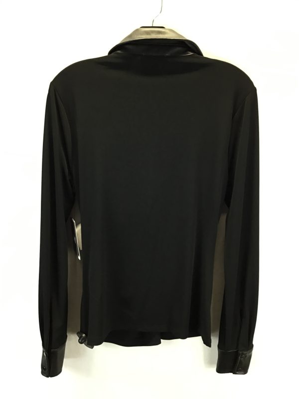 Blouse Long Sleeve By Dkny In Black, Size: M Fashion