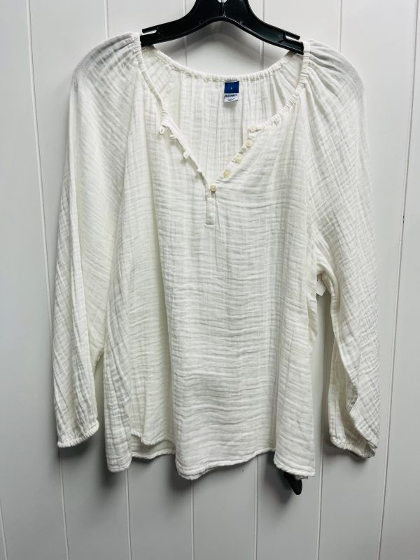 Top Long Sleeve By Old Navy In White, Size: S Sale