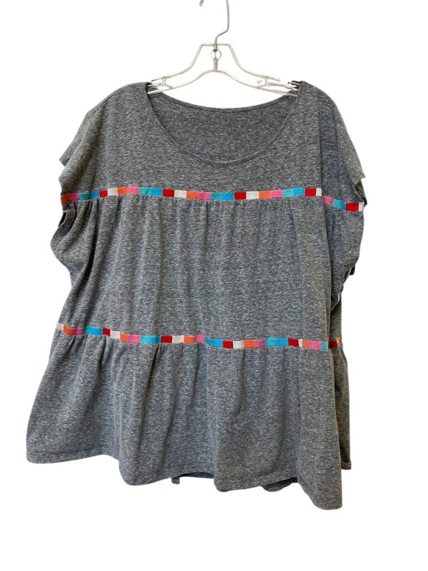 Top Short Sleeve By Clothes Mentor In Grey, Size: 2x Hot on Sale