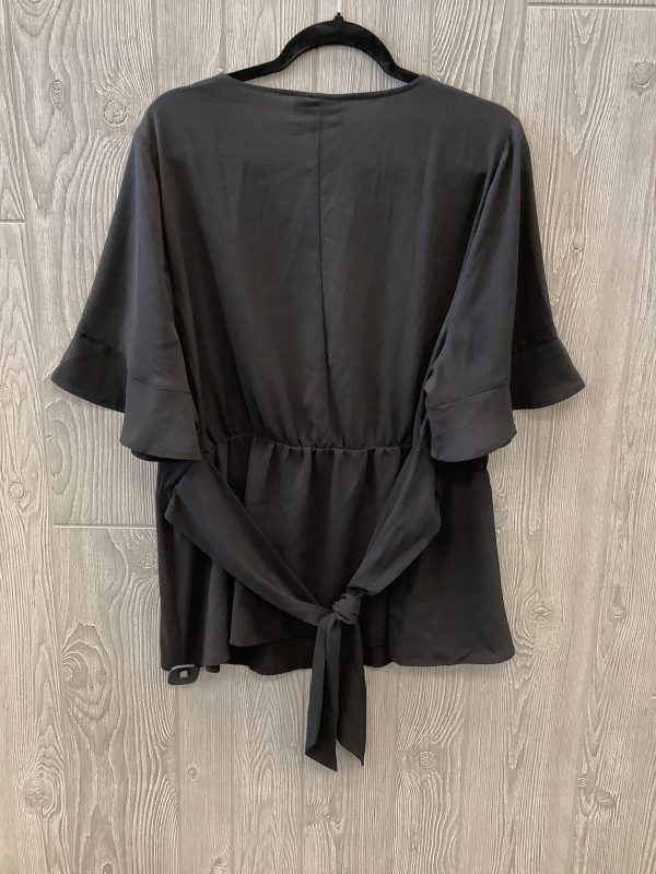 Blouse Short Sleeve By Lane Bryant In Black, Size: 1x on Sale