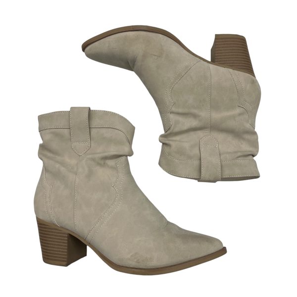 Boots Ankle Heels By Time And Tru In Tan, Size:8 Online Sale