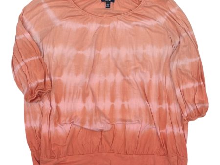 Blouse 3 4 Sleeve By Chaps In Peach, Size:3X For Cheap