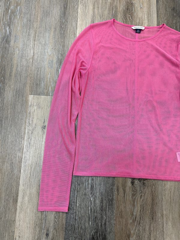 Top Long Sleeve By American Eagle In Pink, Size: L Online now