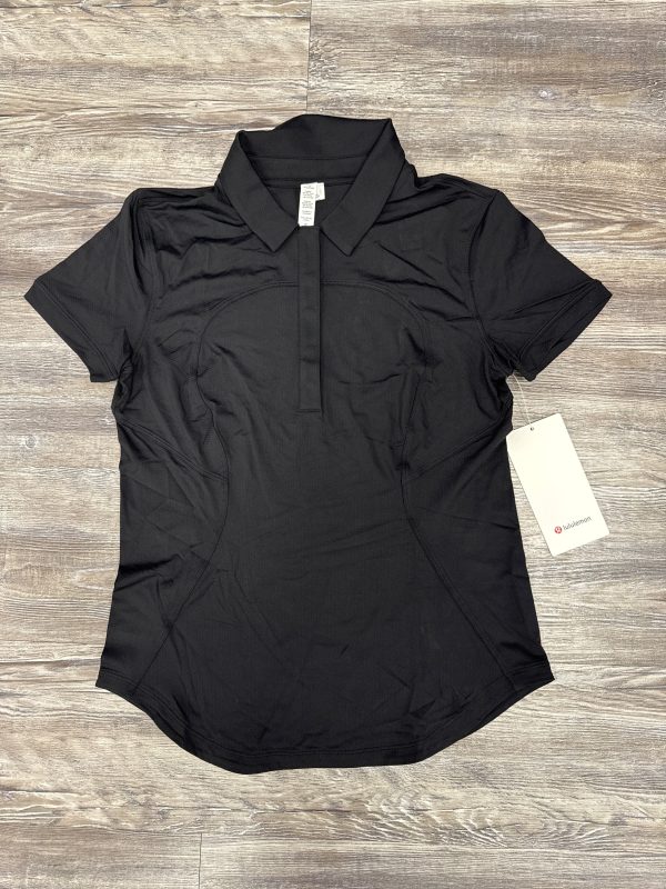 Athletic Top Short Sleeve By Lululemon In Black, Size: 6 Cheap