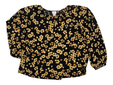 Blouse Ls By Ava & Viv In Black & Gold, Size:Xl on Sale