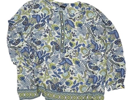 Blouse Ls By Talbots In Floral Print, Size:1X Fashion