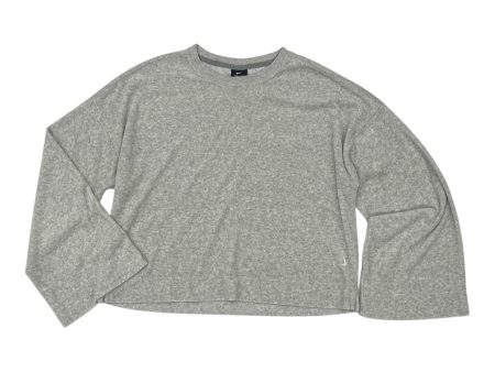 Athletic Top Ls Crewneck By Nike In Grey, Size:M For Discount