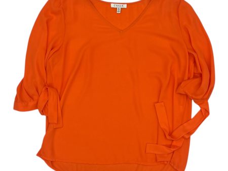 Blouse 3 4 Sleeve By Chaus In Orange, Size:Xl Online Hot Sale