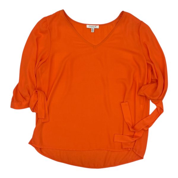 Blouse 3 4 Sleeve By Chaus In Orange, Size:Xl Online Hot Sale