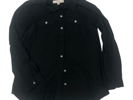 Blouse Ls By Loft In Black, Size:Sp For Discount