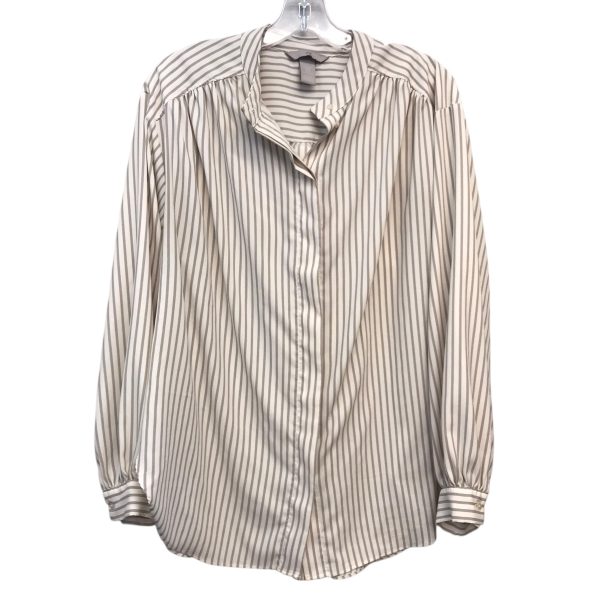 Blouse Ls By H&M In Striped Pattern, Size:M Fashion