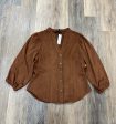 Blouse Long Sleeve By White House Black Market In Brown, Size: L For Cheap