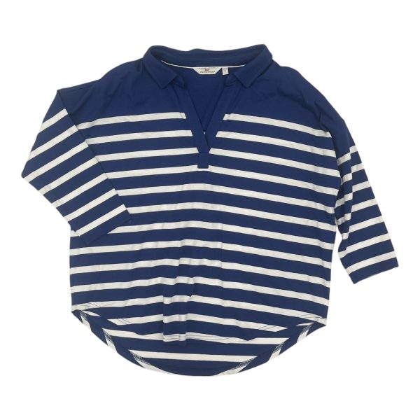 Top 3 4 Sleeve By Vineyard Vines In Blue & White, Size:S Online Hot Sale