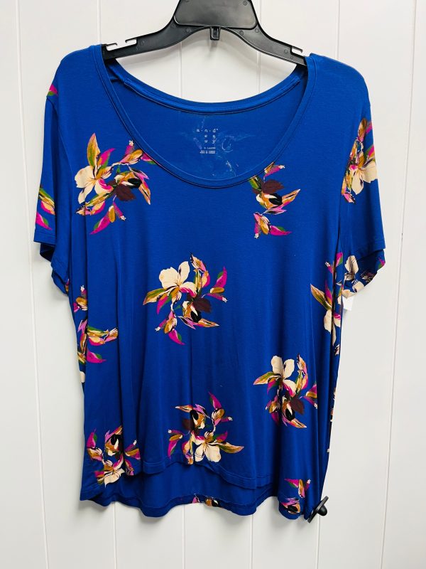 Top Short Sleeve By A New Day In Blue & Pink, Size: Xl Supply