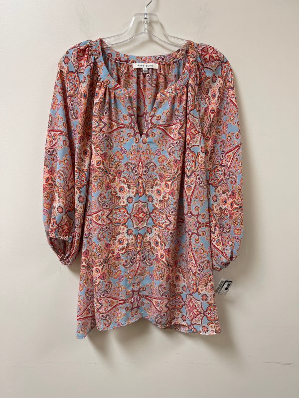 Top Long Sleeve By Rose And Olive In Blue & Pink, Size: 2x Online Hot Sale