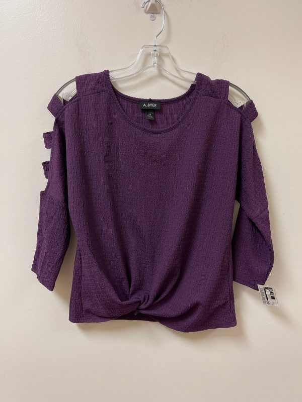 Top Long Sleeve By A Byer In Purple, Size: Xs Online Sale