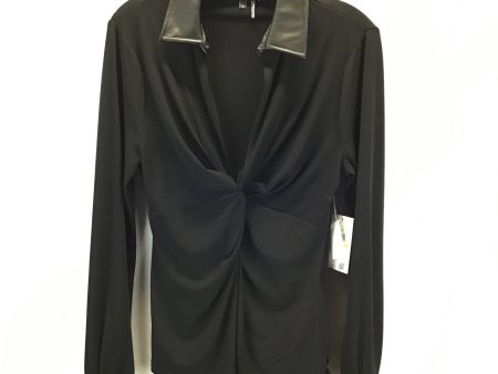 Blouse Long Sleeve By Dkny In Black, Size: M Fashion