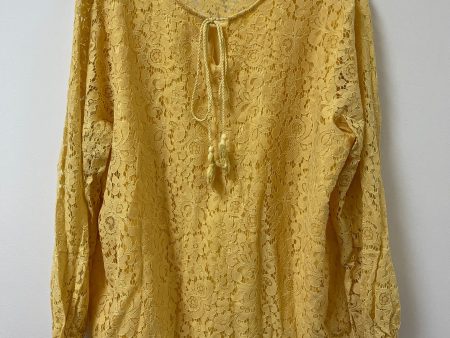 Top Long Sleeve By Clothes Mentor In Yellow, Size: 3x Cheap