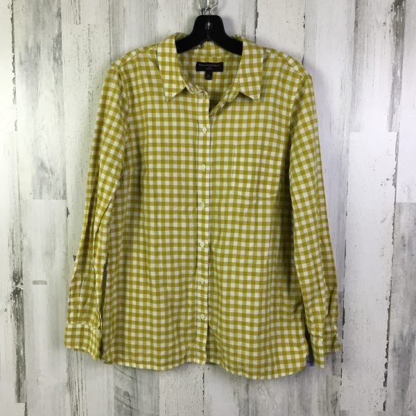 Top Long Sleeve By Banana Republic In White & Yellow, Size: Xl Supply